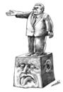 Cartoon: fatigue rank (small) by Medi Belortaja tagged tongue,pedestal,monument,leader,dictator
