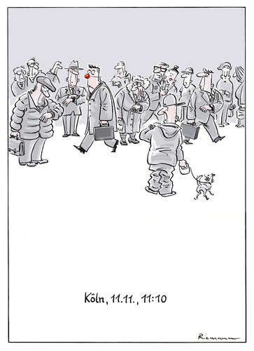 Cartoon: 11 Uhr 10 (medium) by Riemann tagged karneval,köln,gecken,humor,deutsch,pünktlichkeit,spontanität,regeln,pappnase,heiterkeit,witz,spass,cartoon,george,riemann,karneval,köln,gecken,humor,deutsch,pünktlichkeit,spontanität,regeln,pappnase,heiterkeit,witz,spass,cartoon,george,riemann