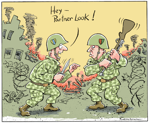 Cartoon: Brüder (medium) by Riemann tagged krieg,politik,wahnsinn,war,politics,madness,brüder,kampf,sinnlos,frieden,peace,cartoon,george,riemann,krieg,politik,wahnsinn,war,politics,madness,brüder,kampf,sinnlos,frieden,peace,cartoon,george,riemann