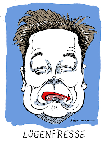 Cartoon: Egon Murks (medium) by Riemann tagged elon,musk,usa,milliardär,oligarch,psychopath,populismus,ego,shooter,faschist,fake,news,lügenpresse,politik,tesla,social,media,republikaner,machtgier,superreich,donald,trump,berater,afd,weidel,höcke,cartoon,george,riemann