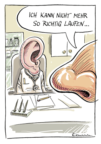 Cartoon: Laufen (medium) by Riemann tagged nase,laufen,ohr,arzt,gesundheit,grippe,erkaeltung,krank,krankheit,doktor,visite,george,riemann,cartoon,nase,laufen,ohr,arzt,gesundheit,grippe,erkaeltung,krank,krankheit,doktor,visite,george,riemann,cartoon