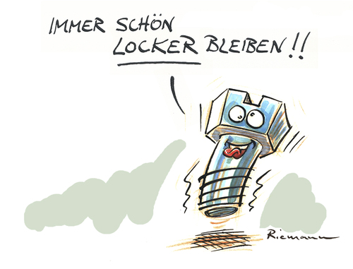 Cartoon: Lockere Schraube (medium) by Riemann tagged riemann,george,cartoon,kalauer,spruch,verrueckt,locker,schraube,werkzeug,handwerker,handwerker,werkzeug,schraube,locker,spruch,kalauer,cartoon,george,riemann