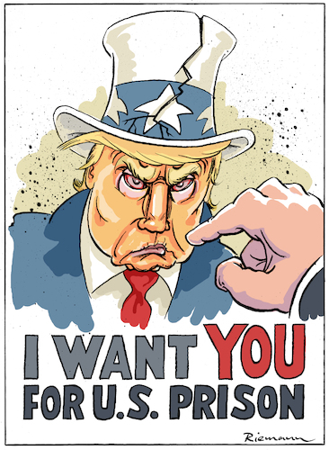 Cartoon: Mugshot Donnie (medium) by Riemann tagged donald,trump,trial,mug,shot,republicans,usa,politics,dividing,the,nation,risking,civil,war,spalter,news,gericht,prozess,foto,luegner,poser,bully,criminal,energy,washington,georgia,george,riemann,donald,trump,trial,mug,shot,republicans,usa,politics,news,gericht,prozess,foto,luegner,poser,bully,criminal,energy,washington,georgia,george,riemann