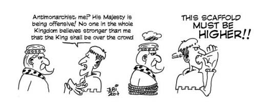 Cartoon: Antimonarchist (medium) by jobi_ tagged king,monarchist,