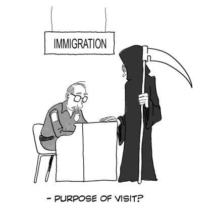 Cartoon: Immigration Desk (medium) by jobi_ tagged immigration,death