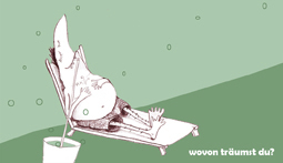 Cartoon: Wovon träumst du? (medium) by Silvia Wagner tagged dreams,relax,sun,drink,summer