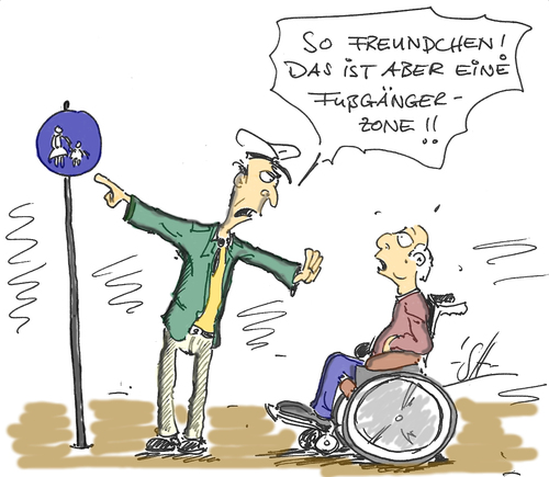 Cartoon: fußgängerzone (medium) by SHolter tagged fußgängerzone