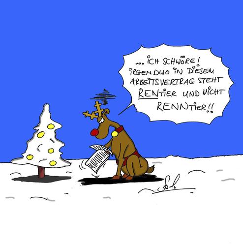 Cartoon: Renntier (medium) by SHolter tagged weihnachten