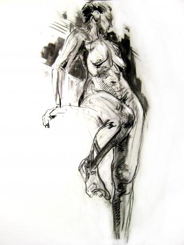 Cartoon: Figure Drawing (medium) by halltoons tagged female,figure,drawing