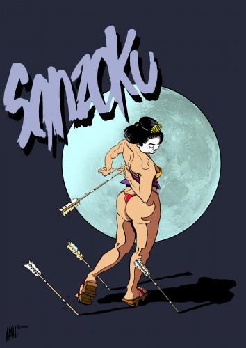 Cartoon: Samurai-Geisha 12 (medium) by halltoons tagged samurai,geisha,japan,warrior,woman