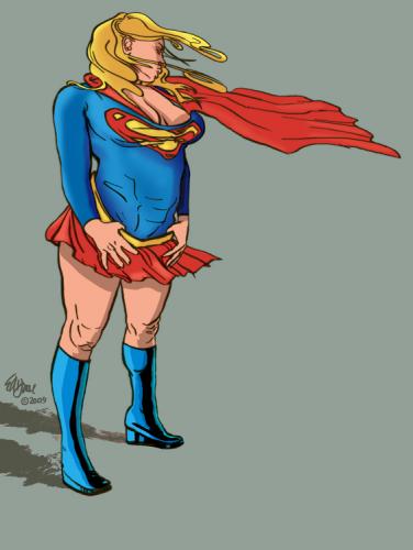 Cartoon: Super Girl (medium) by halltoons tagged supergirl,comics,character,manga,cartoon