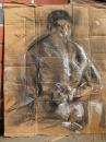 Cartoon: Figure Sketch on Cardboard 2 (small) by halltoons tagged figure drawing male nude sketch