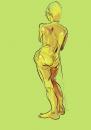Cartoon: Model leaning on stick (small) by halltoons tagged digital,figure,drawing,sketch,photoshop,woman,model,girl