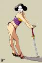 Cartoon: Samurai-Geisha 9 (small) by halltoons tagged samurai,geisha,japanese,woman,girl,sword,manga