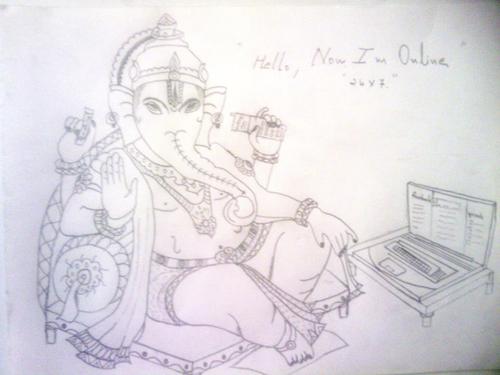 Cartoon: The Modern Ganesha (medium) by PaKiSha tagged online