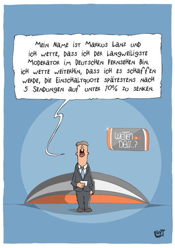 Cartoon: Wetten Dass? (medium) by luftzone tagged cartoonalarm,cartoon,thomas,luft,luftzone,humor,comic,spaß,lustig,freude,lachen,comedy,lacher,brüller,zeichnung,sprechblase,karikatur,wetten,dass,markus,lanz,couch,sofa,studio,wette,moderator,einschaltquote,fernsehen,tv,show,samstagabend,fernsehsendung,fernsehshow,zdf,cartoonalarm,cartoon,thomas,luft,luftzone,humor,comic,spaß,lustig,freude,lachen,comedy,lacher,brüller,zeichnung,sprechblase,karikatur,wetten,dass,markus,lanz,couch,sofa,studio,wette,moderator,einschaltquote,fernsehen,tv,show,samstagabend,fernsehsendung,fernsehshow,zdf