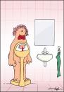 Cartoon: Waage (small) by luftzone tagged waage wigen fett cartoon schwein frau bad badezimmer