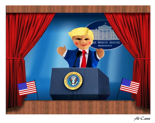 Cartoon: Pressekonferenz im Weißen Haus (medium) by Al-Cane tagged trump,pressekonferenz,im,weißen,haus