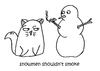 Cartoon: One Cats Thoughts (small) by DebsLeigh tagged cat,kitty,feline,thoughts,pet,animal,snowman,snowmen