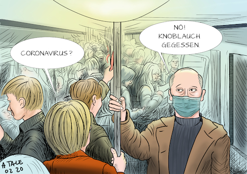 Cartoon: Wie rücksichtsvoll (medium) by Ago tagged corona,virus,lungenkrankheit,infektion,erkrankung,ausbruch,gefahr,epidemie,china,weltgesundheitsorganisation,who,internationaler,gesundheitsnotstand,unklare,lage,neuer,erreger,bedrohung,kranke,menschen,länder,schlechte,gesundheitssysteme,schlagzeilen,großes,medienecho,trittbrettfahrer,falschmeldungen,fake,news,mundschutz,metro,fahrgäste,politik,caricature,karikatur,cartoon,pressezeichnung,illustration,tale,agostino,natale,corona,virus,lungenkrankheit,infektion,erkrankung,ausbruch,gefahr,epidemie,china,weltgesundheitsorganisation,who,internationaler,gesundheitsnotstand,unklare,lage,neuer,erreger,bedrohung,kranke,menschen,länder,schlechte,gesundheitssysteme,schlagzeilen,großes,medienecho,trittbrettfahrer,falschmeldungen,fake,news,mundschutz,metro,fahrgäste,politik,caricature,karikatur,cartoon,pressezeichnung,illustration,tale,agostino,natale