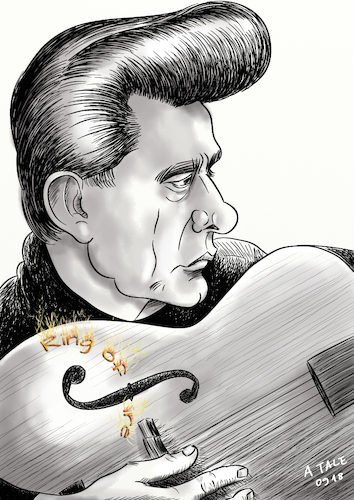 Johnny Cash Karikatur