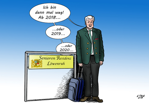 Cartoon: Loslassen (medium) by Ago tagged csu,horst,seehofer,parteiklausur,bayern,wildbad,kreuth,ankündigung,rückzug,2018,spekulation,nachfolger,politik,karikatur,csu,horst,seehofer,parteiklausur,bayern,wildbad,kreuth,ankündigung,rückzug,2018,spekulation,nachfolger,politik,karikatur