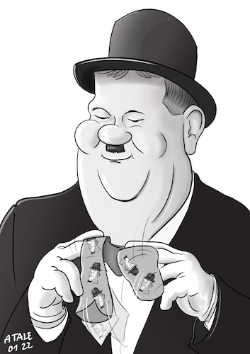 Cartoon: Oliver Hardy (medium) by Ago tagged oliver,hardy,usa,schauspieler,komödiant,komiker,slapstick,duo,stan,laurel,komikerpaar,ikonen,legenden,hollywood,goldene,ära,stummfilm,sketche,filme,jahrestag,geburtstag,1892,1957,karikatur,caricature,gesicht,porträt,bild,cartoon,pressezeichnung,illustration,tale,agostino,natale,oliver,hardy,usa,schauspieler,komödiant,komiker,slapstick,duo,stan,laurel,komikerpaar,ikonen,legenden,hollywood,goldene,ära,stummfilm,sketche,filme,jahrestag,geburtstag,1892,1957,karikatur,caricature,gesicht,porträt,bild,cartoon,pressezeichnung,illustration,tale,agostino,natale