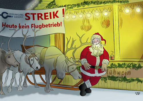 Cartoon: Pilotenstreik (medium) by Ago tagged streik,piloten,vereinigung,cockpit,lufthansa,tarifverhandlungen,vorruhestandsregelung,weihnachten,advent,nikolaus,weihnachtsmann,rentiere,fliegen,flugbetrieb,wirtschaft,gewerkschaft,karikatur,cartoon,streik,piloten,vereinigung,cockpit,lufthansa,tarifverhandlungen,vorruhestandsregelung,weihnachten,advent,nikolaus,weihnachtsmann,rentiere,fliegen,flugbetrieb,wirtschaft,gewerkschaft,karikatur,cartoon