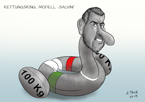 Cartoon: Rettungsring Modell Salvini (medium) by Ago tagged italien,regierung,innenminister,matteo,salvini,weigerung,rettung,seenot,flüchtlinge,festnahme,kapitänin,rettungsschiff,sea,watch,carola,rackete,lampedusa,hafeneinfahrt,unerlaubt,harte,linie,migranten,einwanderungspolitik,unbarmherzig,populistisch,lega,rettungsring,schwan,beton,politik,karikatur,cartoon,pressezeichnung,illustration,tale,agostino,natale,italien,regierung,innenminister,matteo,salvini,weigerung,rettung,seenot,flüchtlinge,festnahme,kapitänin,rettungsschiff,sea,watch,carola,rackete,lampedusa,hafeneinfahrt,unerlaubt,harte,linie,migranten,einwanderungspolitik,unbarmherzig,populistisch,lega,rettungsring,schwan,beton,politik,karikatur,cartoon,pressezeichnung,illustration,tale,agostino,natale