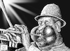Cartoon: Karikatur Dizzy Gillespie (small) by Ago tagged dizzy,gillespie,oktober,1917,bis,1993,runder,geburtstag,100,jahre,usa,trompeter,jazzmusiker,bandleader,big,band,komponist,musiker,jazz,bebop,einfluesse,afrokubanische,musik,wegbereiter,legende,backen,portrait,caricature,porträt,karikatur,zeichnung,illustr