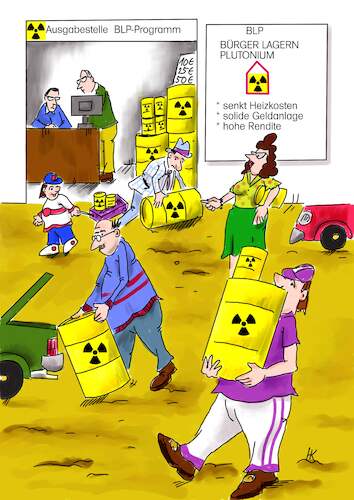 Cartoon: Bürger lagern Plutonium (medium) by khartoon67 tagged endlager,kernkraft,atommüll,strahlung,atomkraft,uran,bürger,radioaktivität,radioaktiver,abfall