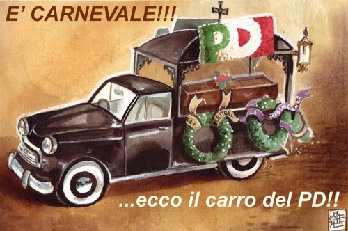 Cartoon: Carnival wagon (medium) by matteo bertelli tagged pd,carnival,democratic,party,italy
