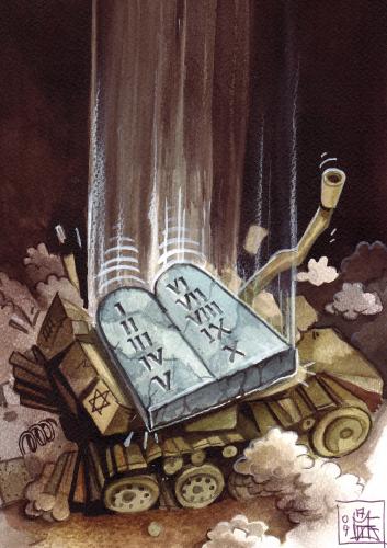 Cartoon: commandments (medium) by matteo bertelli tagged gaza,war