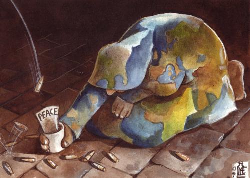 Cartoon: Mother Earth (medium) by matteo bertelli tagged earth,mother,bertelli,peace,war,mutter erde,erde,natur,umwelt,spende,frieden,krieg,zerstörung,gewalt,hass,mutter