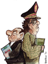 Cartoon: the summit (small) by matteo bertelli tagged gheddafi berlusconi bertelli libia italy