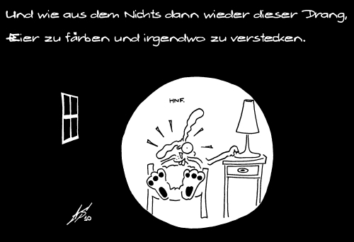 Cartoon: Unbändiges Verlangen (medium) by alex tagged drang,verlangen,ostern,hase,osterhase,eier,ostereier
