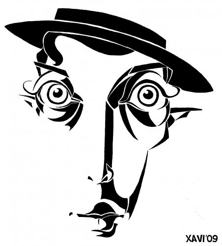 Cartoon: Buster Keaton (medium) by Xavi dibuixant tagged buster,keaton,actor,cinema,film,hollywood,caricature,karikatur,karikaturen,buster keaton,film,kino,portrait,buster,keaton