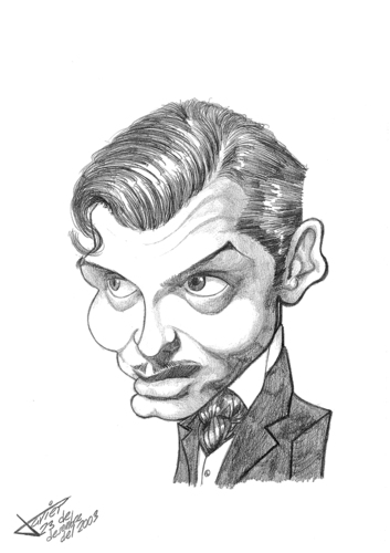 Cartoon: Clark Gable (medium) by Xavi dibuixant tagged oscar,star,film,cinema,hollywood,gable,clark,clark,gable,schauspieler,usa,hollywood,misfits,karikatur,mann,gesicht,portrait,star,film