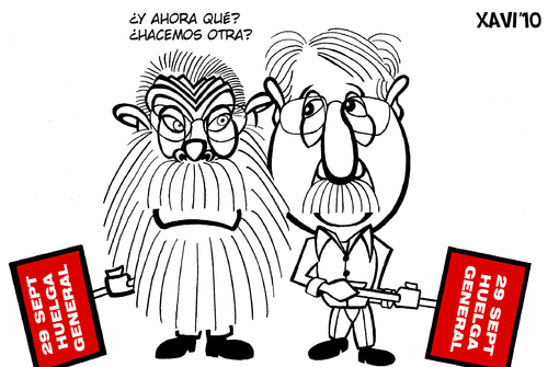 Cartoon: Huelga general (medium) by Xavi dibuixant tagged huelga,vaga,general,strike,mendez,toxo,ccoo,ugt,spain
