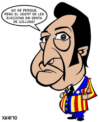 Cartoon: Puigcercos es canvia de vestit (medium) by Xavi dibuixant tagged joan,puigcercos,caricatura,catalunya,generalitat,eleccions