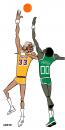 Cartoon: Kareem Abdul-Jabbar (small) by Xavi dibuixant tagged kareem abdul jabbar caricature lakers nba basketball
