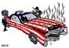 Cartoon: USA for sale (small) by Xavi dibuixant tagged bush,obama,caricature,usa,for,sale