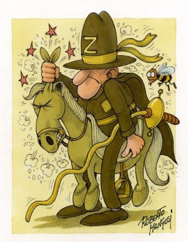Cartoon: Zorro (medium) by Roberto Mangosi tagged portraits