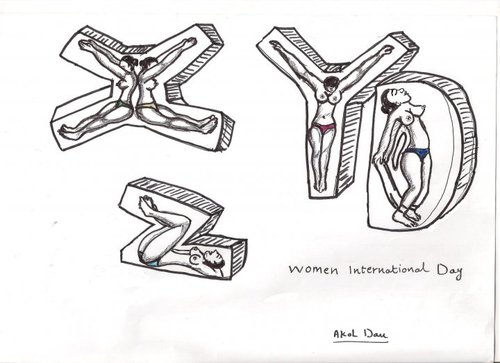 Cartoon: lades alphabet (medium) by akoldit tagged women,sport