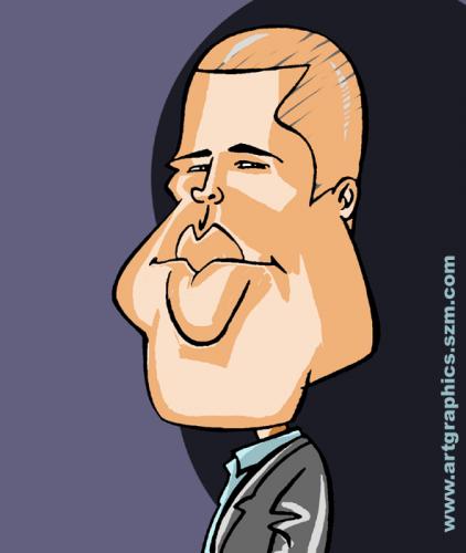 Cartoon: Brad Pitt (medium) by takacs tagged caricature,portrait,