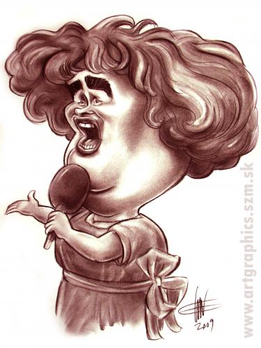 Cartoon: Caricature of Susan Boyle (medium) by takacs tagged caricature,karikatura,susan,boyle,portrait,drawing
