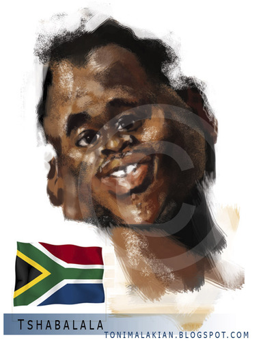 Cartoon: Siphiwe Tshabalala (medium) by Toni Malakian tagged siphiwe,tshabalala,soccer,world,cup,2010,karikatur