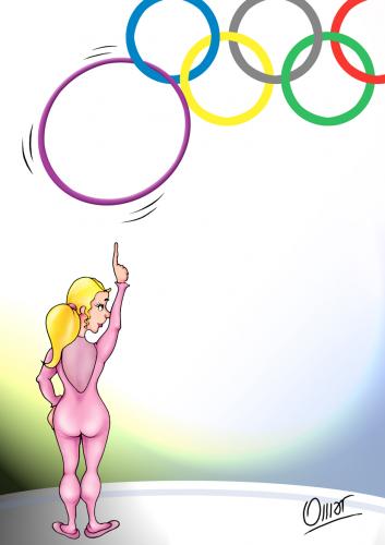 Cartoon: magia (medium) by riva tagged olimpiadas,gimnasia,campeonato,aros,ritmica