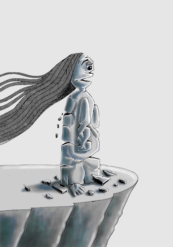 Cartoon: Petrified Hopes (medium) by Recep ÖZCAN tagged women