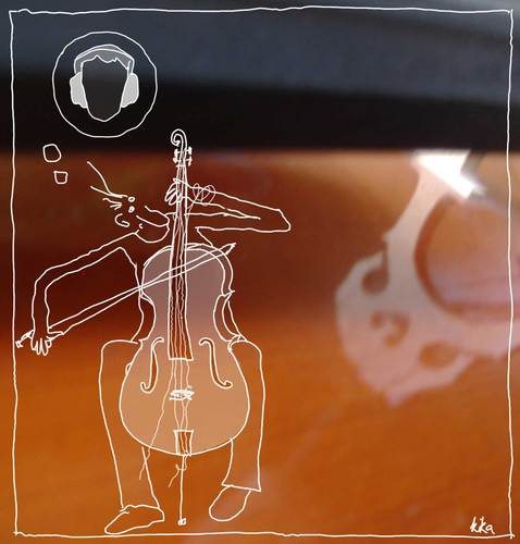 Cartoon: cello spielen (medium) by kika tagged cello